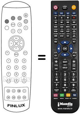 Replacement remote control Finlux CTW 3227 TN