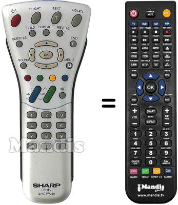 Replacement remote control Sharp LC 15 E1E