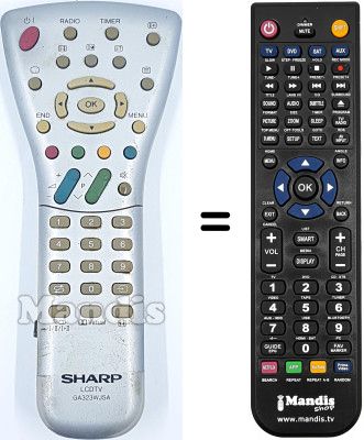 Replacement remote control Sharp LC 20 B6E