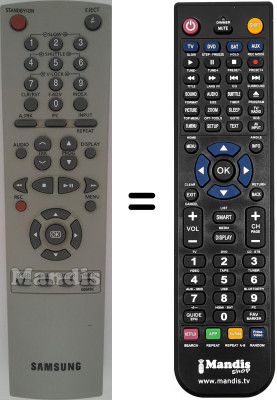 Replacement remote control Samsung SV-245 X Replacement remote control Samsung SV-245 X