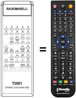 Replacement remote control T 2001