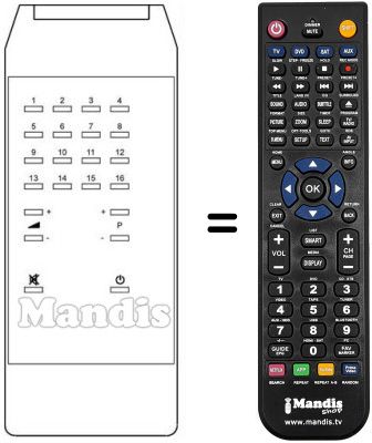 Replacement remote control IR 16 B / N