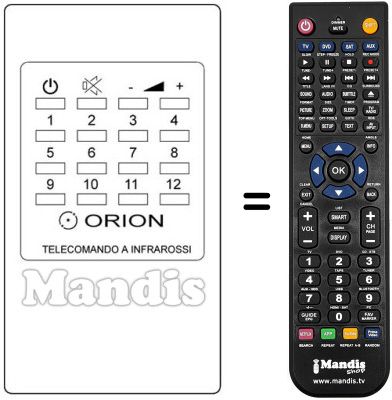 Replacement remote control TELECOMANDO A INFRAROSSI