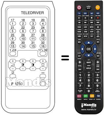Replacement remote control TELEDRIVER P 1250