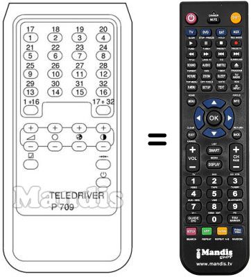 Replacement remote control TELEDRIVER T 709