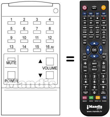 Replacement remote control TV+