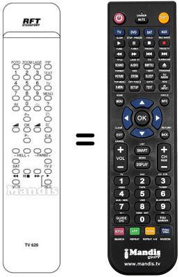 Replacement remote control TV 620