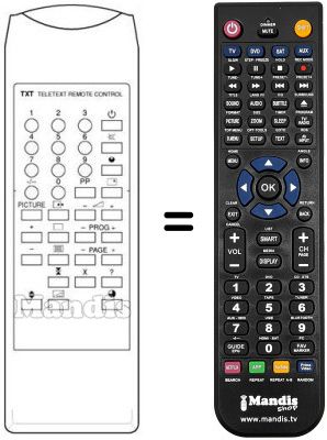 Replacement remote control Sound Color TVC 8821