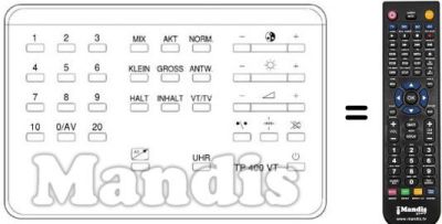 Gleichwertige Fernbedienung TP 400 VT