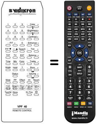 Replacement remote control VPF 40