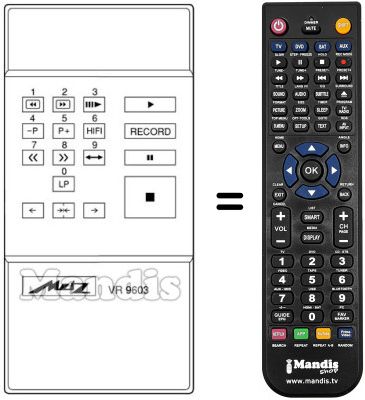 Replacement remote control VR 9603