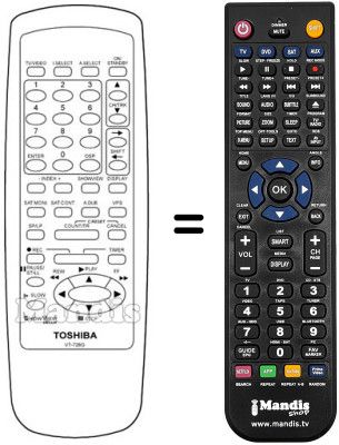 Replacement remote control Toshiba V 828 G