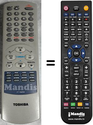 Replacement remote control Toshiba V 622 EW