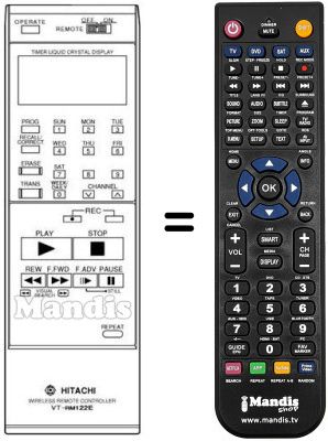Replacement remote control VT-RM 122 E
