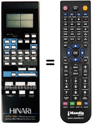 Gleichwertige Fernbedienung VTV 100