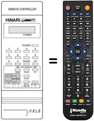 Gleichwertige Fernbedienung VXL 6
