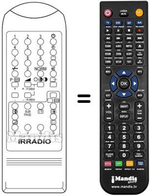 Replacement remote control Irradio XTC 1404 TXT