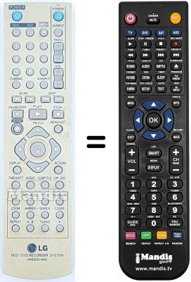 Replacement remote control LG RH-255