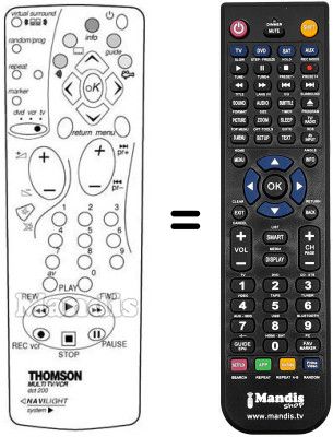 Gleichwertige Fernbedienung Thomson DTH 2500 Gleichwertige Fernbedienung Thomson DTH 2500