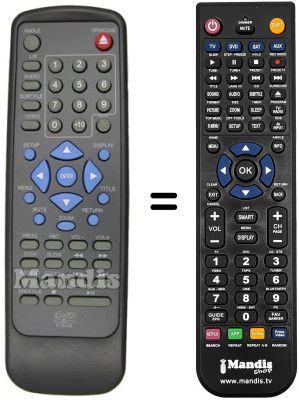 Replacement remote control GOLD DVD G-100