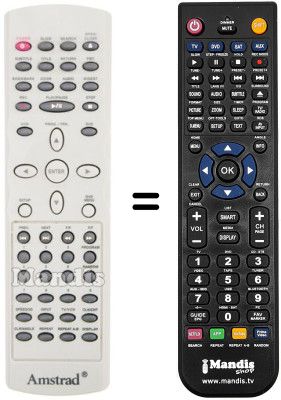 Gleichwertige Fernbedienung Amstrad DVX 200