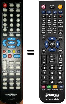 Gleichwertige Fernbedienung Irradio DVT 502 DTT