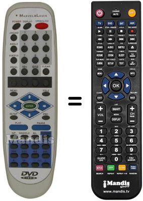 Replacement remote control MARVEL LOUIS DVD ML A64
