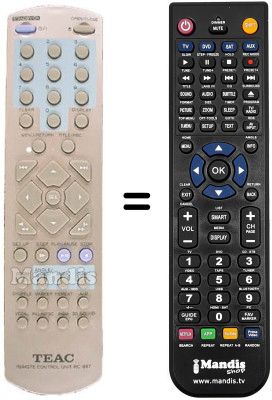 Replacement remote control TEAK DV-3500