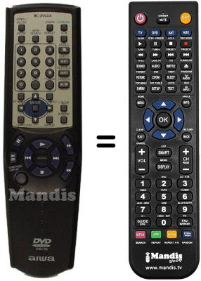 Replacement remote control Aiwa XD-DV290