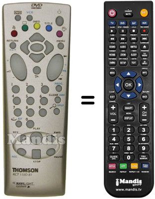 Replacement remote control Arc En Ciel DTH 6000 Replacement remote control Arc En Ciel DTH 6000