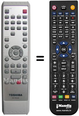 Replacement remote control Toshiba D-R 265 SF
