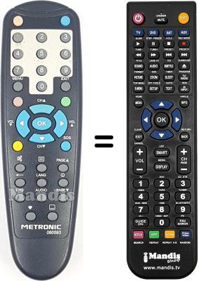 Gleichwertige Fernbedienung Metronic ZAP BOX SINGLE4.3