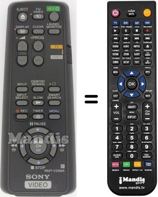 Gleichwertige Fernbedienung Sony SLV-SX60NP Gleichwertige Fernbedienung Sony SLV-SX60NP