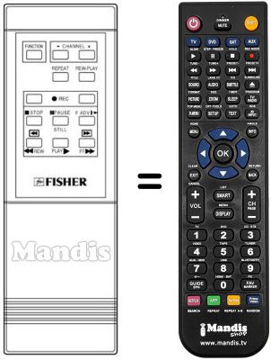 Replacement remote control Fisher FVH-P1KV