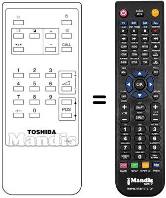 Gleichwertige Fernbedienung Toshiba 23120005 Gleichwertige Fernbedienung Toshiba 23120005