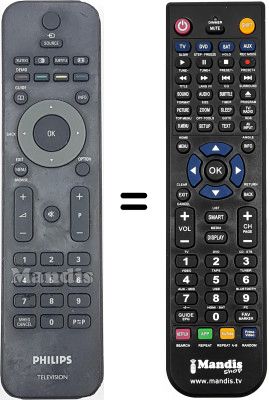 Gleichwertige Fernbedienung Philips 42PFL5603D / 10