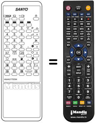 Replacement remote control Sanyo CEP6032TX