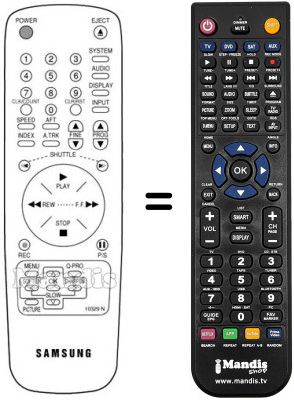 Gleichwertige Fernbedienung Samsung SV600XH Gleichwertige Fernbedienung Samsung SV600XH