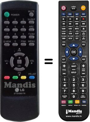 Replacement remote control LG 6710V00017N Replacement remote control LG 6710V00017N