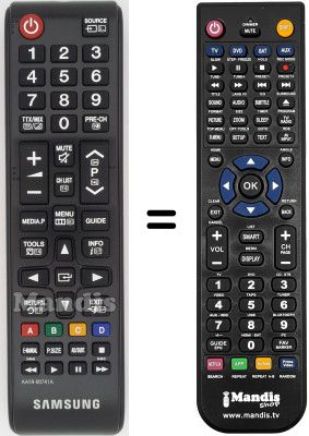 Gleichwertige Fernbedienung Samsung LE26D450G1W/XZG Gleichwertige Fernbedienung Samsung LE26D450G1W/XZG
