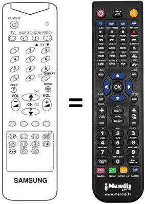 Gleichwertige Fernbedienung Samsung AA5910032W Gleichwertige Fernbedienung Samsung AA5910032W