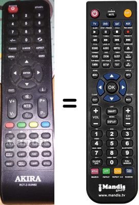 Replacement remote control AKIRA RCTZSUN92