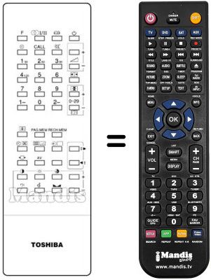 Replacement remote control Toshiba CT-9296