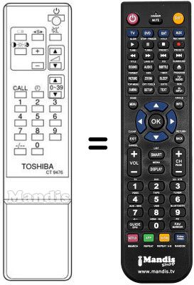 Replacement remote control Blaupunkt CT-9476