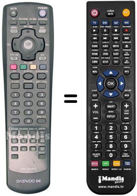 Replacement remote control Daewoo DDR2020B02 Replacement remote control Daewoo DDR2020B02