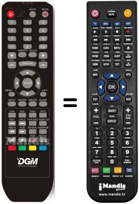 Replacement remote control DGM ETV-2281WH