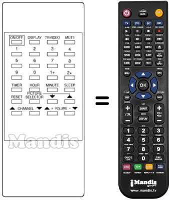 Replacement remote control Daewoo DMQ10B Replacement remote control Daewoo DMQ10B