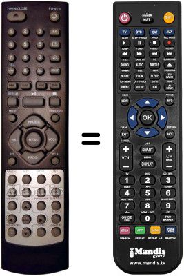 Gleichwertige Fernbedienung DVD-DX7800