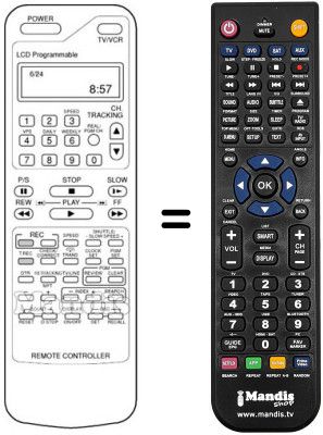 Replacement remote control Crown DVR7375D