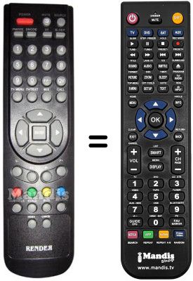 Gleichwertige Fernbedienung Render ELISEO15B